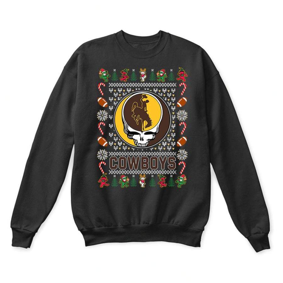 Wyoming Cowboys X Grateful Dead Christmas Ugly Sweater