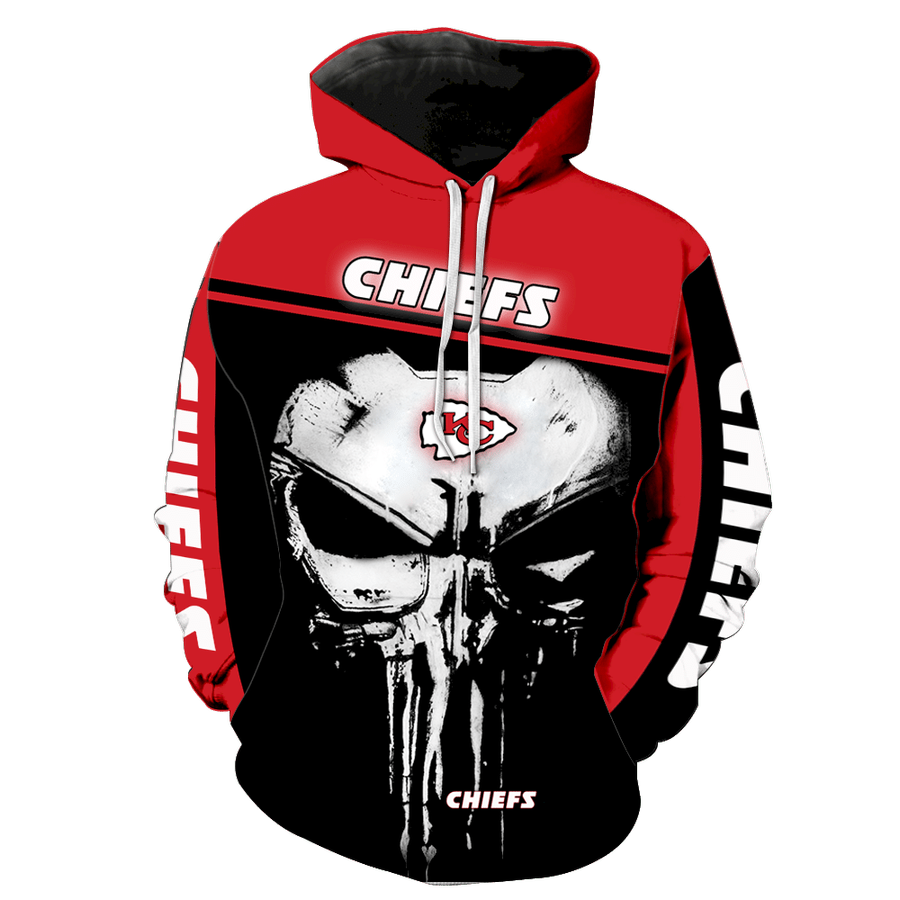 Kansas City Chiefs Punisher Skull New Full All Over Print V1443 Hoodie Zipper.png
