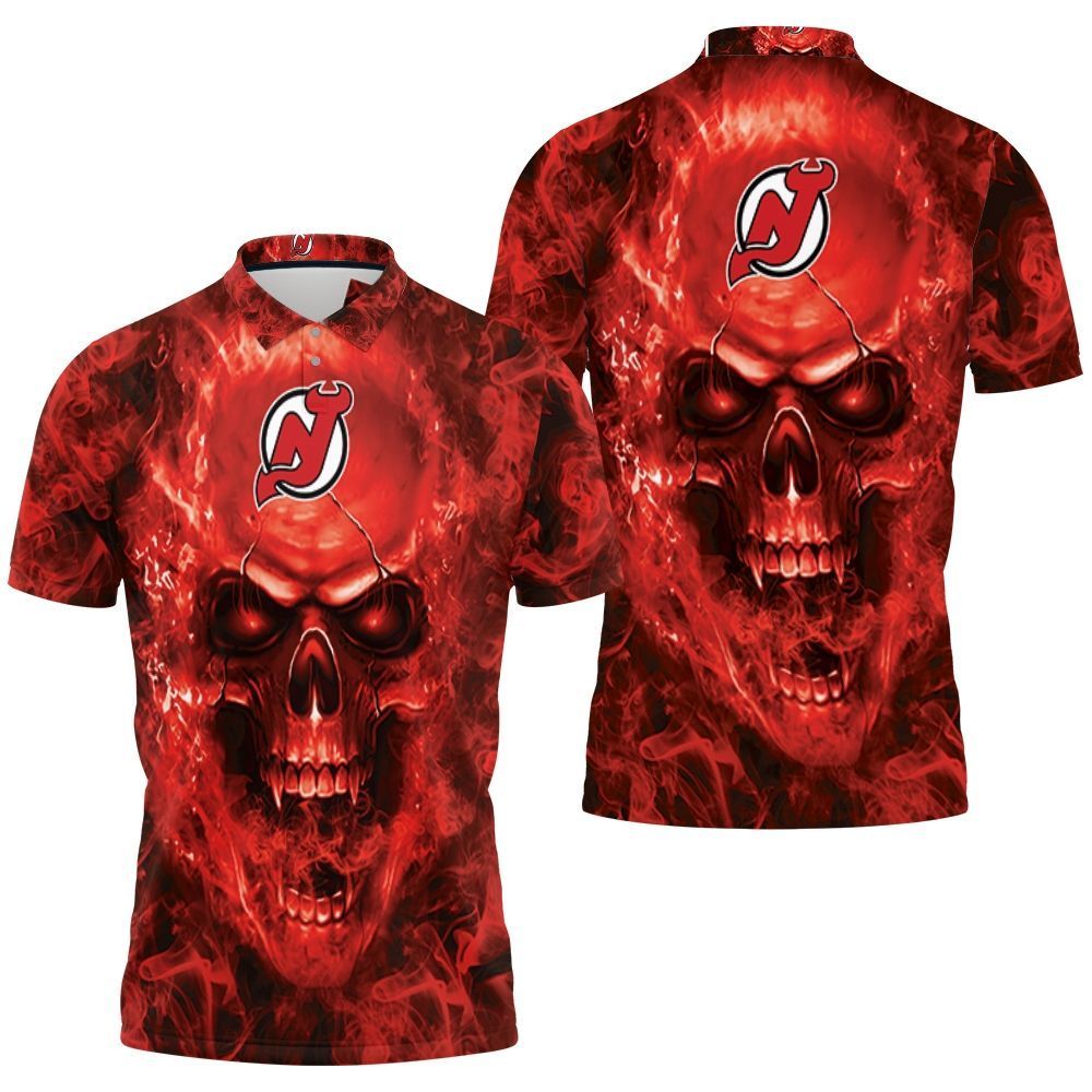 New Jersey Devils Nhl Fans Skull Polo Shirt All Over Print Shirt 3d T-shirt