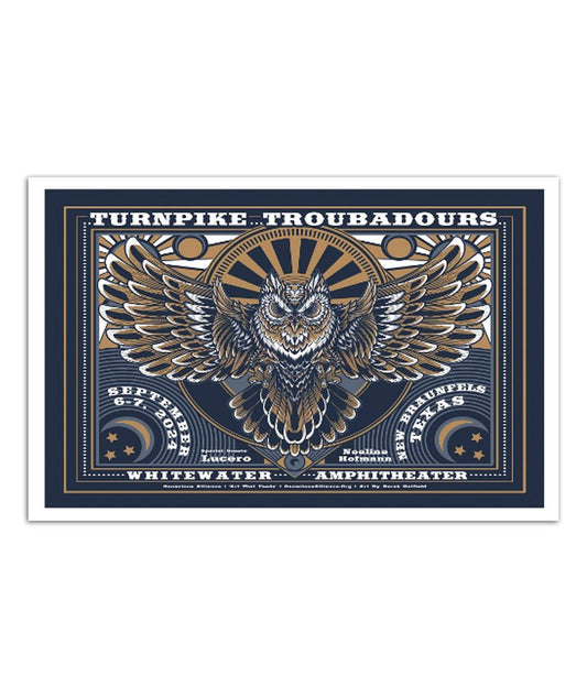 Turnpike Troubadours September 6-7 2024 Whitewater Amphitheater New Braunfels TX Poster