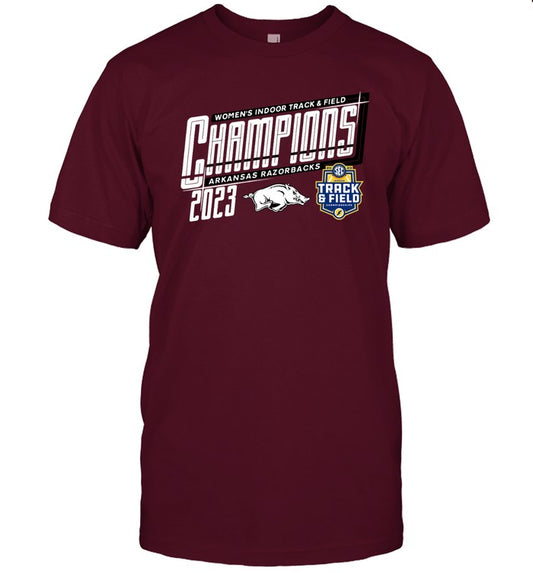 Women's Indoor Track & Field Championships Arkansas Razorbacks 2023 T-Shirt