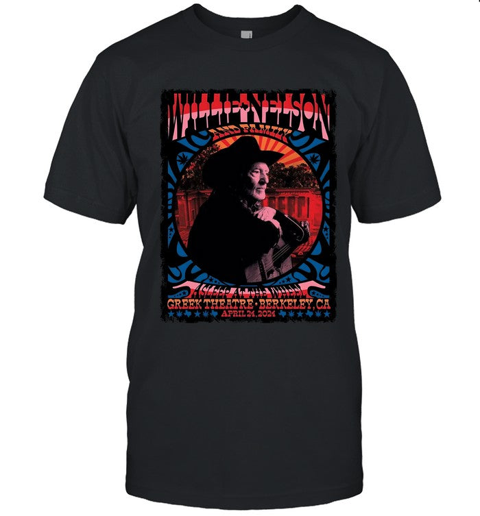 Willie Nelson Greek Theatre Berkeley, CA April 24, 2024 T-Shirt