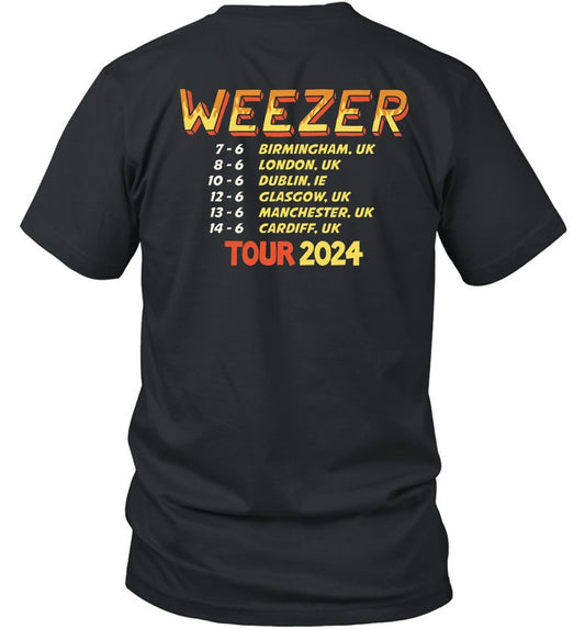 Weezer Flame Logo 2024 Tour T-Shirt