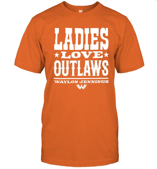 Waylon Jennings Ladies Love Outlaws T-Shirt