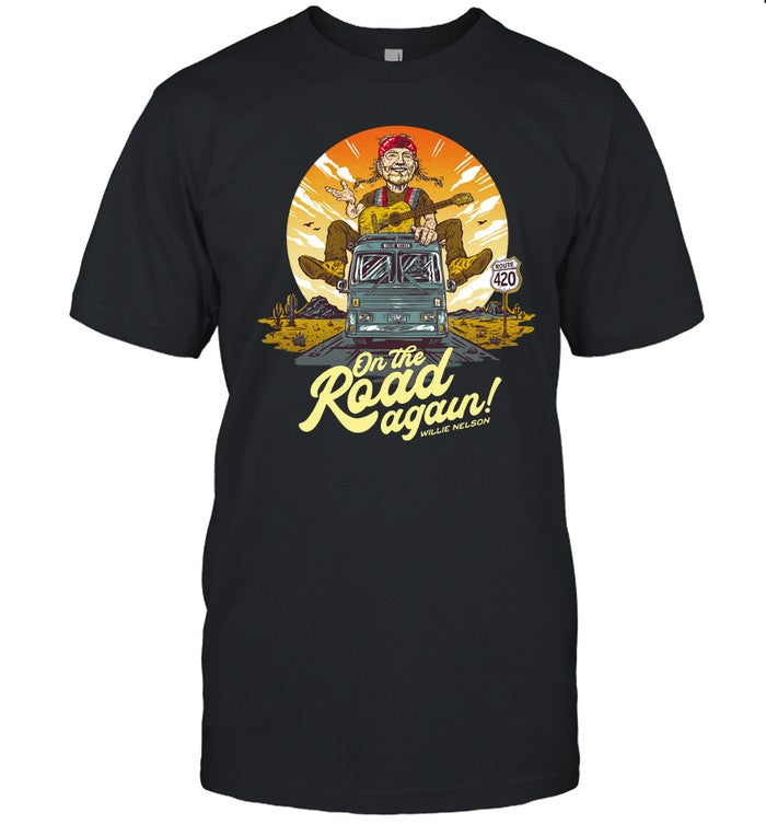 Willie Nelson On The Road Again T-Shirt