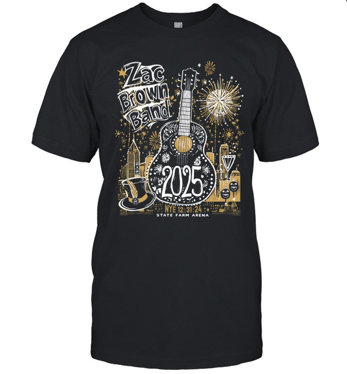 Zac Brown Band NYE 2025 Event Dec 31, 2024 State Farm Arena Atlanta, GA New T-Shirt Limited