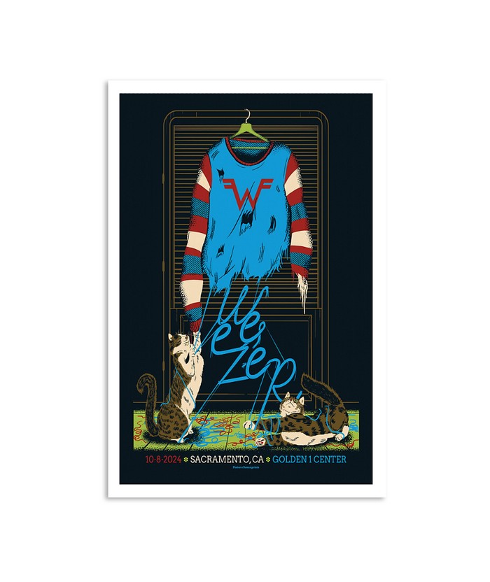 Weezer October 8 2024 Golden 1 Center Sacramento CA Poster