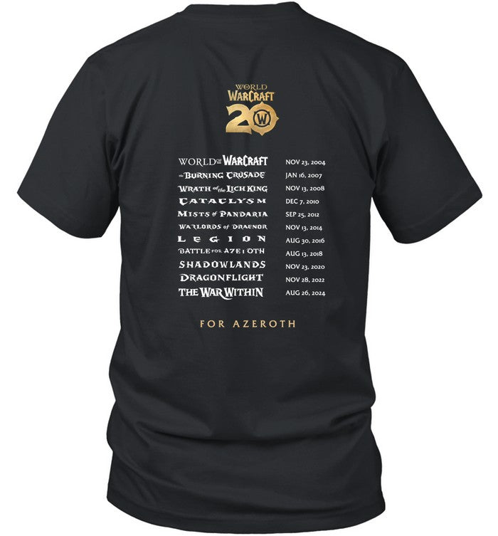 World of Warcraft 20th Years Anniversary New T-Shirt Limited