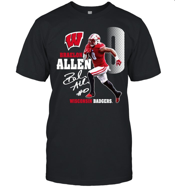 Wisconsin Badgers Braelon Allen Action T-Shirt