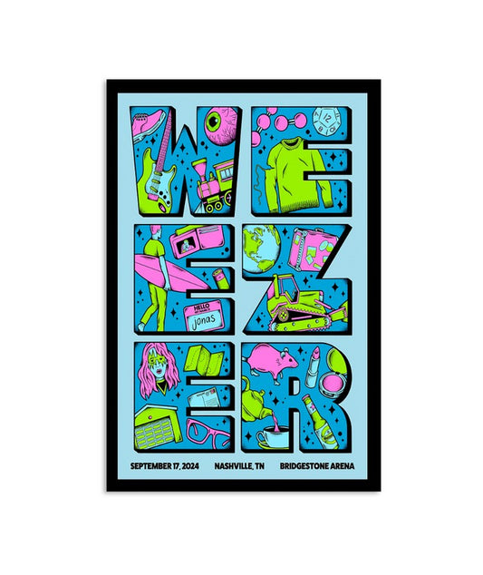 Weezer Bridgestone Arena Nashville TN September 17, 2024 Poster