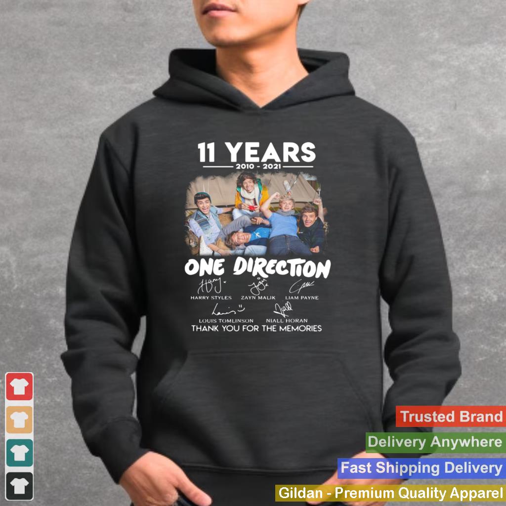 11 Years 2010 2021 One Direction Signatures Thank You For The Memories shirt