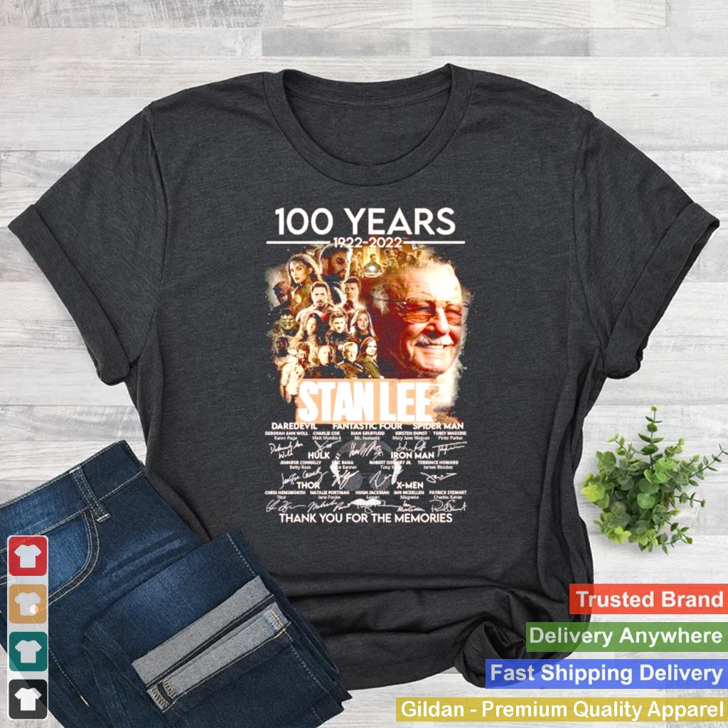 100 years Stan Lee thank you for the memories signatures shirt