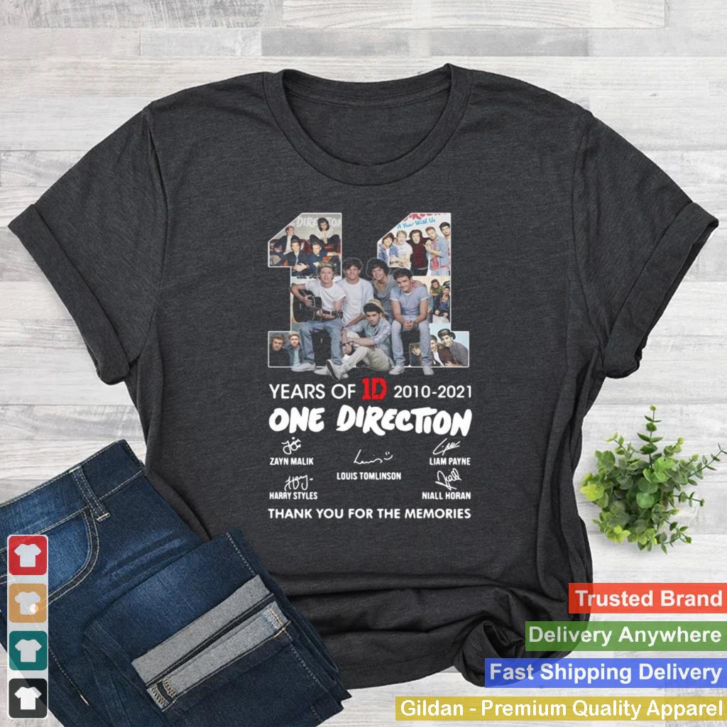 11 years of 1D 2010 2021 One Direction thank you for the memories signatures shirt