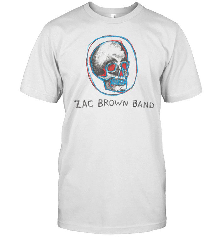 Zac Brown Band Red And Blue Skull 2024 Shirt_1