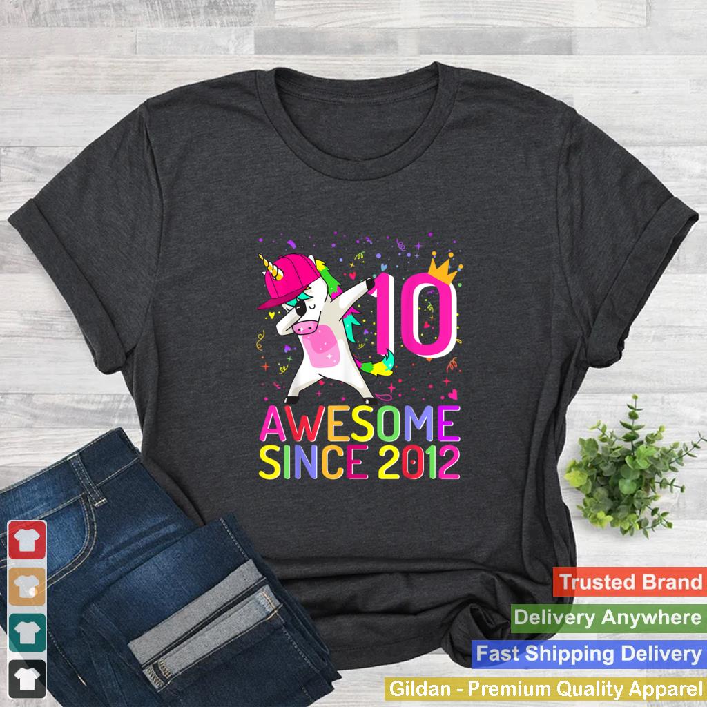 10Years Old Unicorn Dabbing 10th Birthday Girl Unicorn Party T Shirt