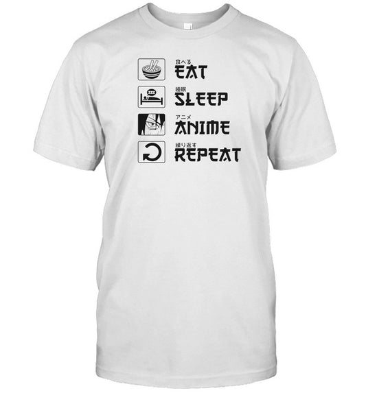 Unethicalthreads Aaa Eat Sleep Anime Repeat Shirt