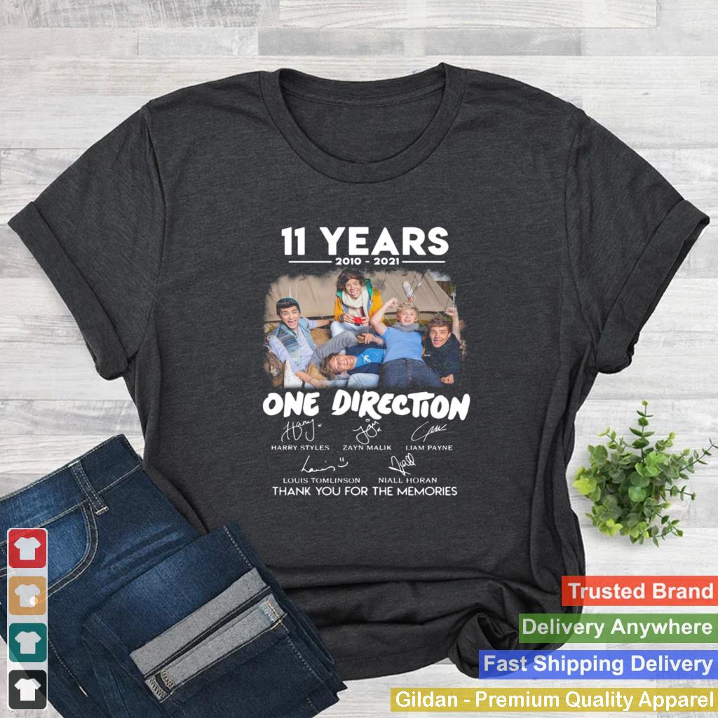 11 Years 2010 2021 One Direction Signatures Thank You For The Memories shirt