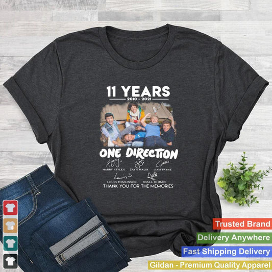 11 Years 2010 2021 One Direction Signatures Thank You For The Memories shirt