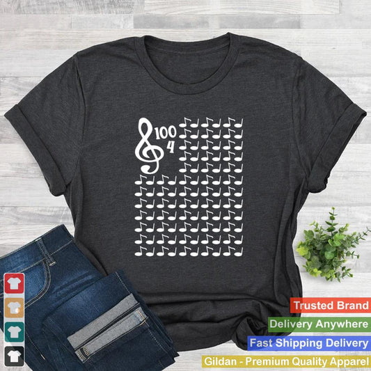 100th Day of School Musical Notes Music Student Teacher Shirt