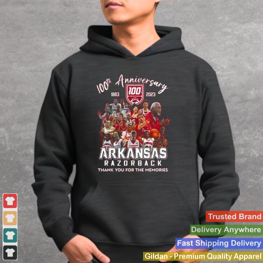 100th-Anniversary-1883-2023-Arkansas-Razorback-Thank-You-For-The-Memories-T-Shirt