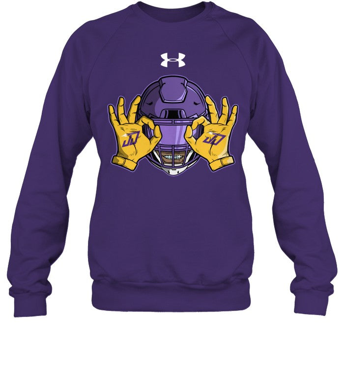 Vikings Kevin O'Connell Justin Jefferson Griddy Sweatshirt