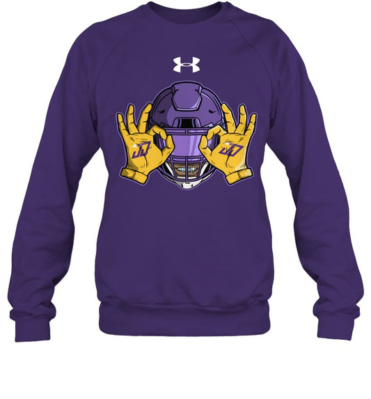 Vikings Kevin O'Connell Justin Jefferson Griddy Sweatshirt