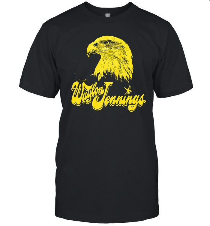 Waylon Jennings Eagle Black T-Shirt 2023 Limited