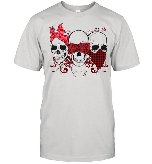 Three Skulls Happy Valentine 2021 Plaid shirt