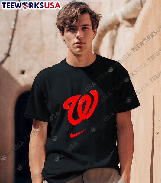 Washington Nationals Jacob Young W’s curly shirt