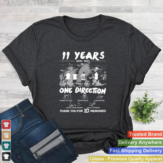 11 Years 2010 2021 One Direction Signature Thank You For 1D Memories Shirt