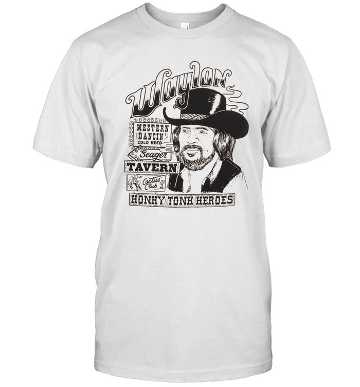 Waylon Jennings Honky Tonk T-Shirt Vintage White