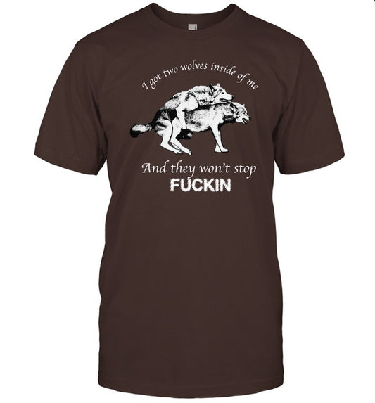 Two Wolves Fucking T Shirt