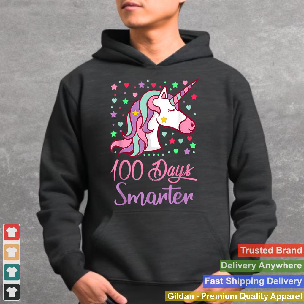 100-Days-Smarter-Women-Girls-Unicorn-100th-Day-Of-School-T-Shirt