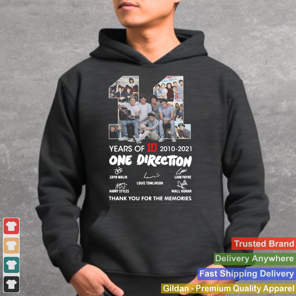 11 years of 1D 2010 2021 One Direction thank you for the memories signatures shirt