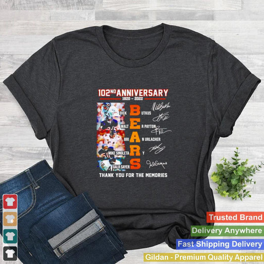 102nd Anniversary 1920 2022 Bears thank you for the memories shirt