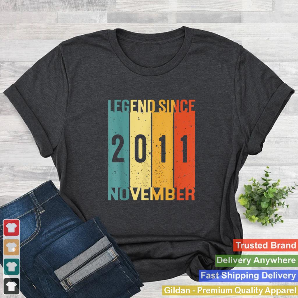 10th Birthday Shirt for Men Legends Since November 2011 T Shirt