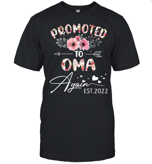 Womens Promoted To Oma Again 2022 Mother's Day T-Shirt