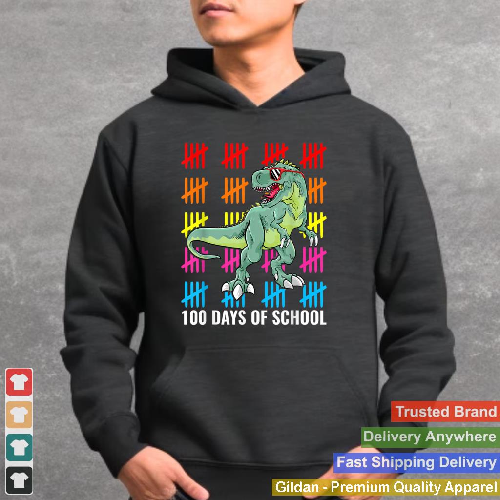 100-Days-Of-School-Shirt-Boys-Kids-T-Rex-100-Days-Dinosaur-T-Shirt