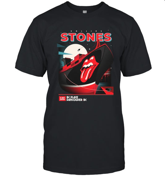 The Rolling Stones July 5 2024 Vancouver BC Place Concert Shirt Artwork