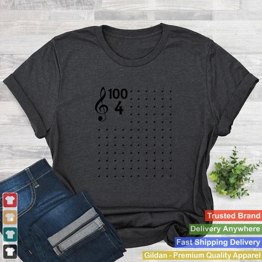 100th Day of School Musical Notes Music Teacher shirt