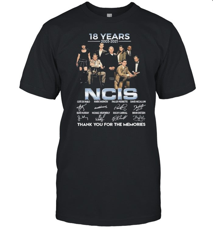 18 Years 2003 2021 NCIS Thank You For The Memories Signatures shirt_1