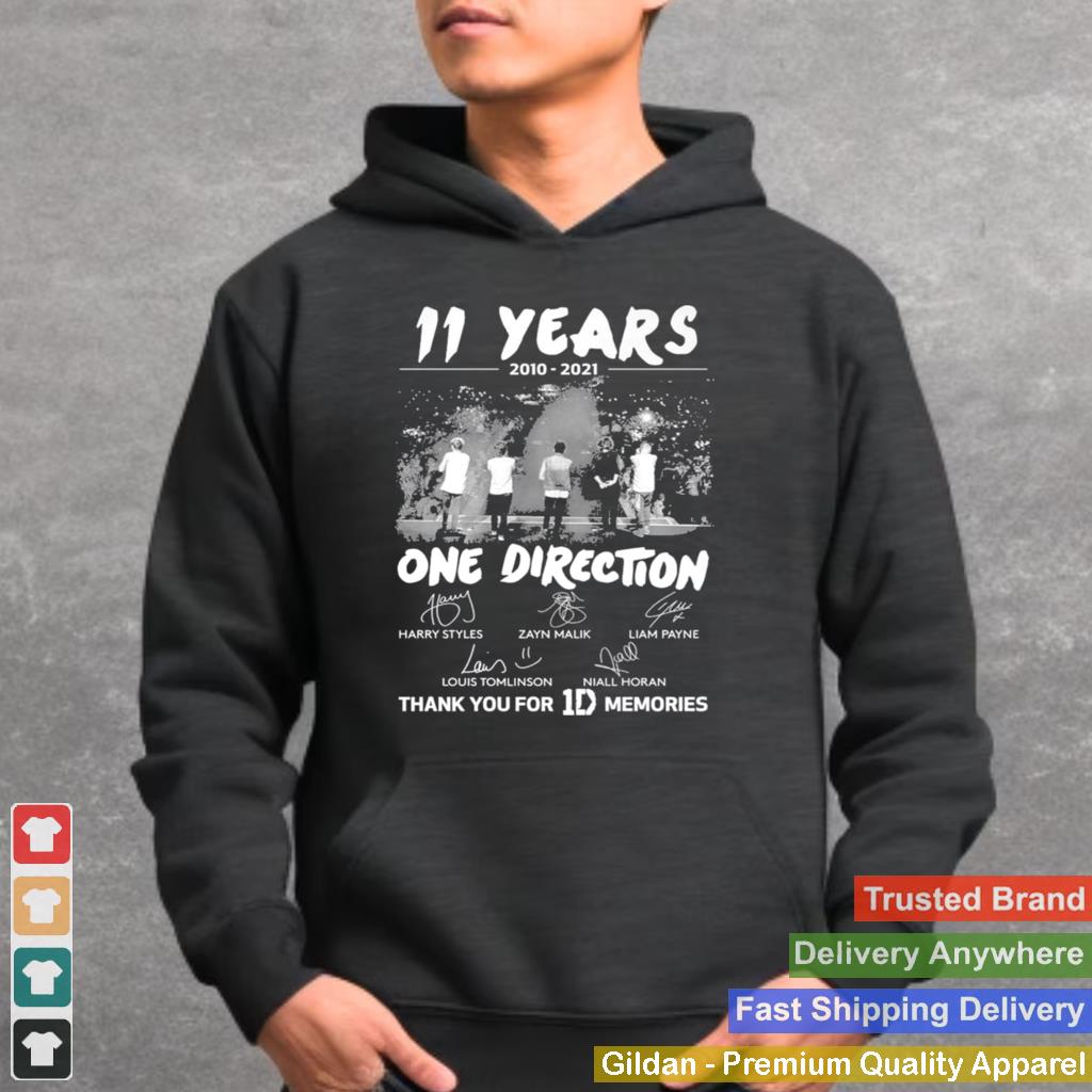 11 Years 2010 2021 One Direction Signature Thank You For 1D Memories Shirt