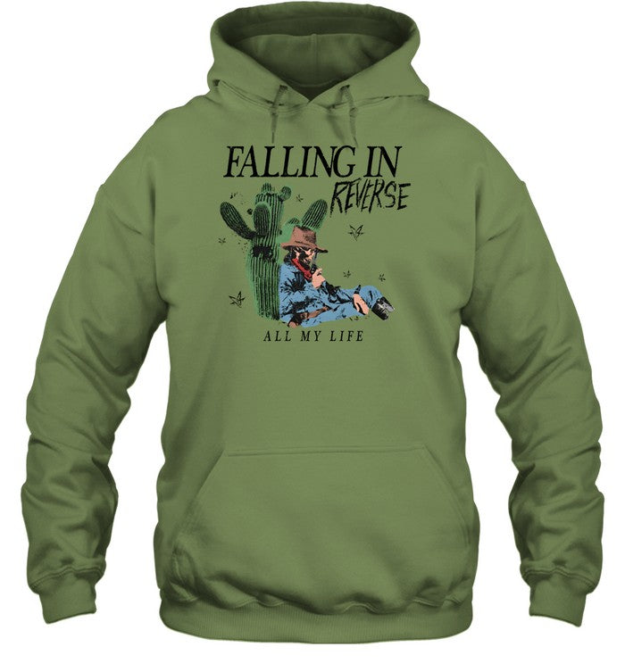 Top Falling In Reverse All My Life Cactus Hoodie