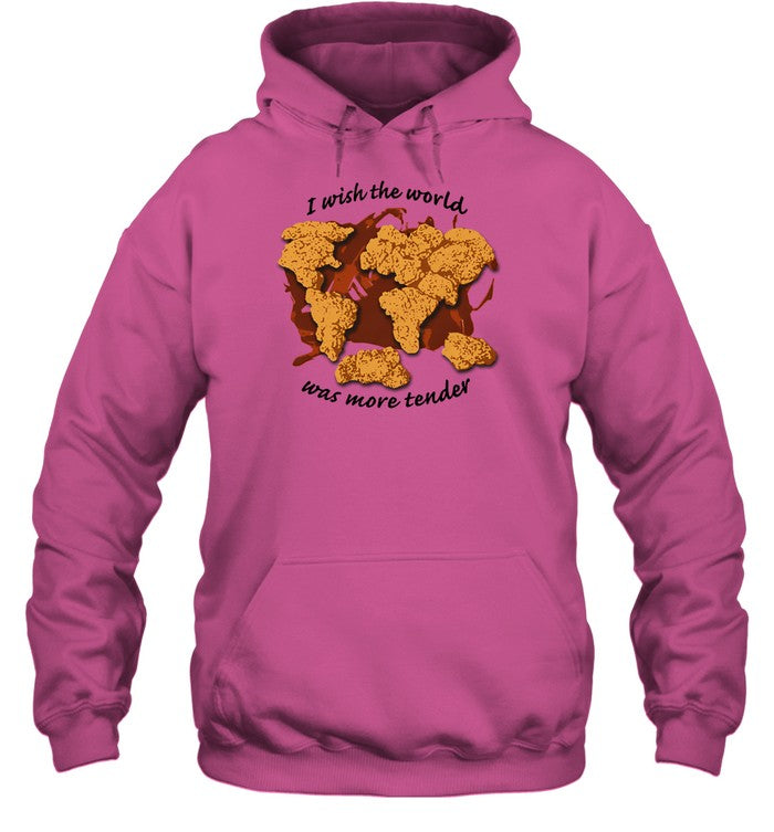 Top I Wish The World Was More Tender Hooded Sweatshirt