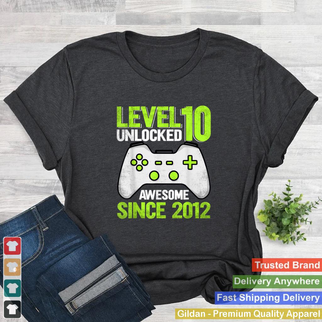 10th Birthday funny Video Game Level10 Unlocked Awesome 2012 T Shirt