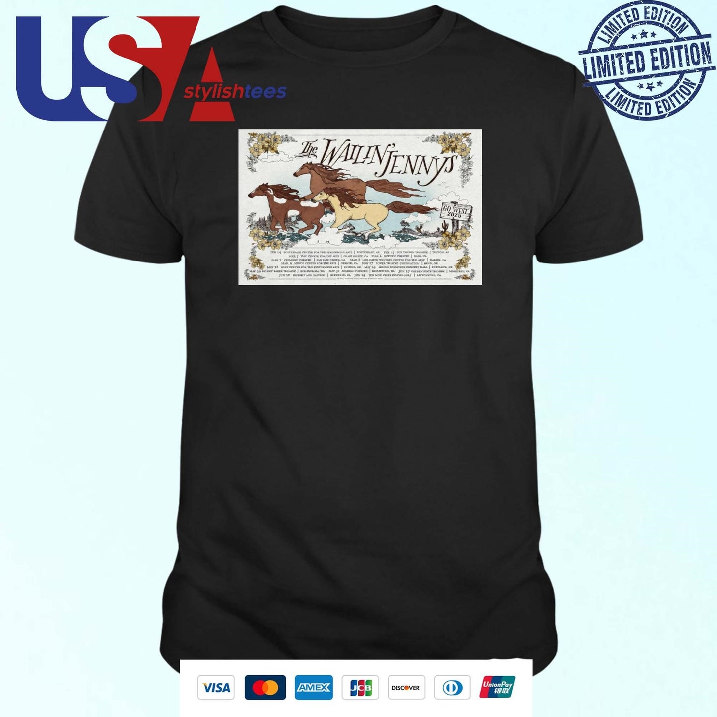 The Wailin' Jennys 2025 Go West Shows Shirt