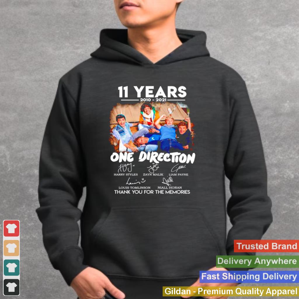 11 years of One Direction 2010 2021 thank you for the memories shirt