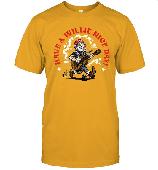 Willie Nelson Have A Willie Nice Day Cartoon 2024 T-Shirt