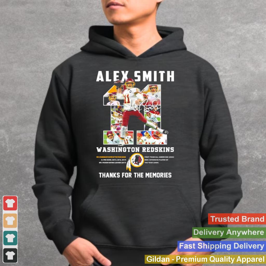 11 Alex Smith Washington Redskins Thank You For The Memories Signature Shirt