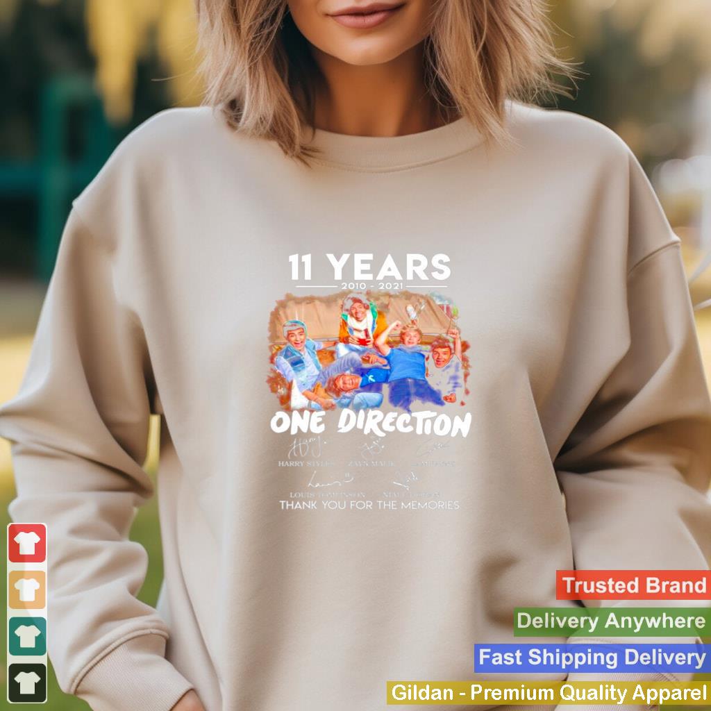 11 years of One Direction 2010 2021 thank you for the memories shirt